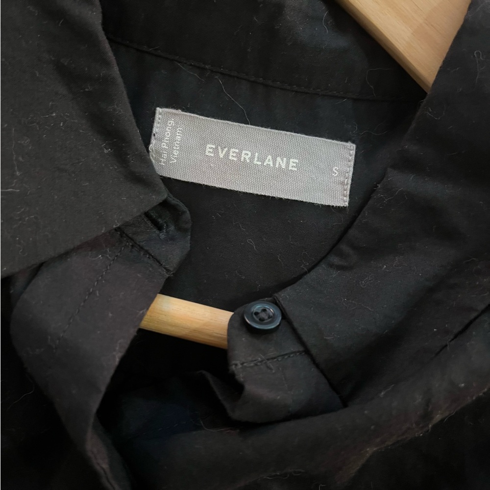 Everlane Boxy Black Button Down Shirt 100% Cotton - Picture 4 of 5